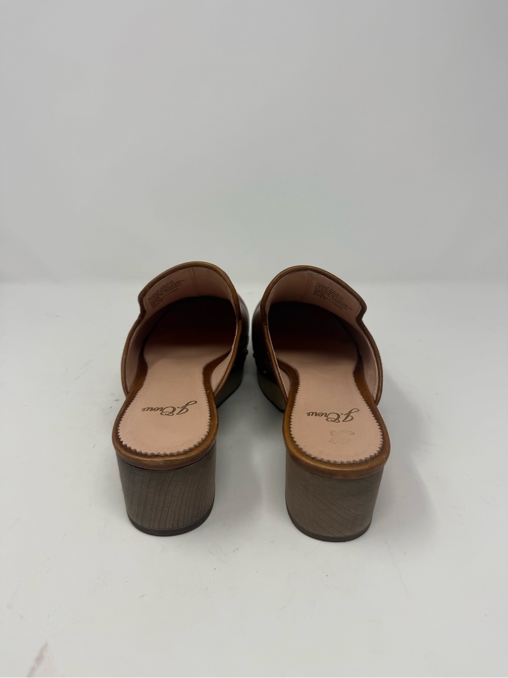 J Crew Brown Cognac Leather Clogs Size 6 - Picture 5 of 8